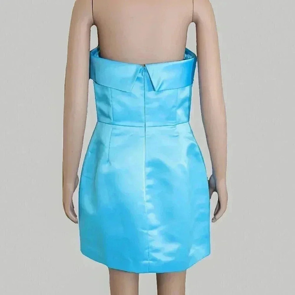 Vintage Betsey Johnson New Years Blue Strapless Mini Dress 10 Cocktail Formal - Picture 3 of 5
